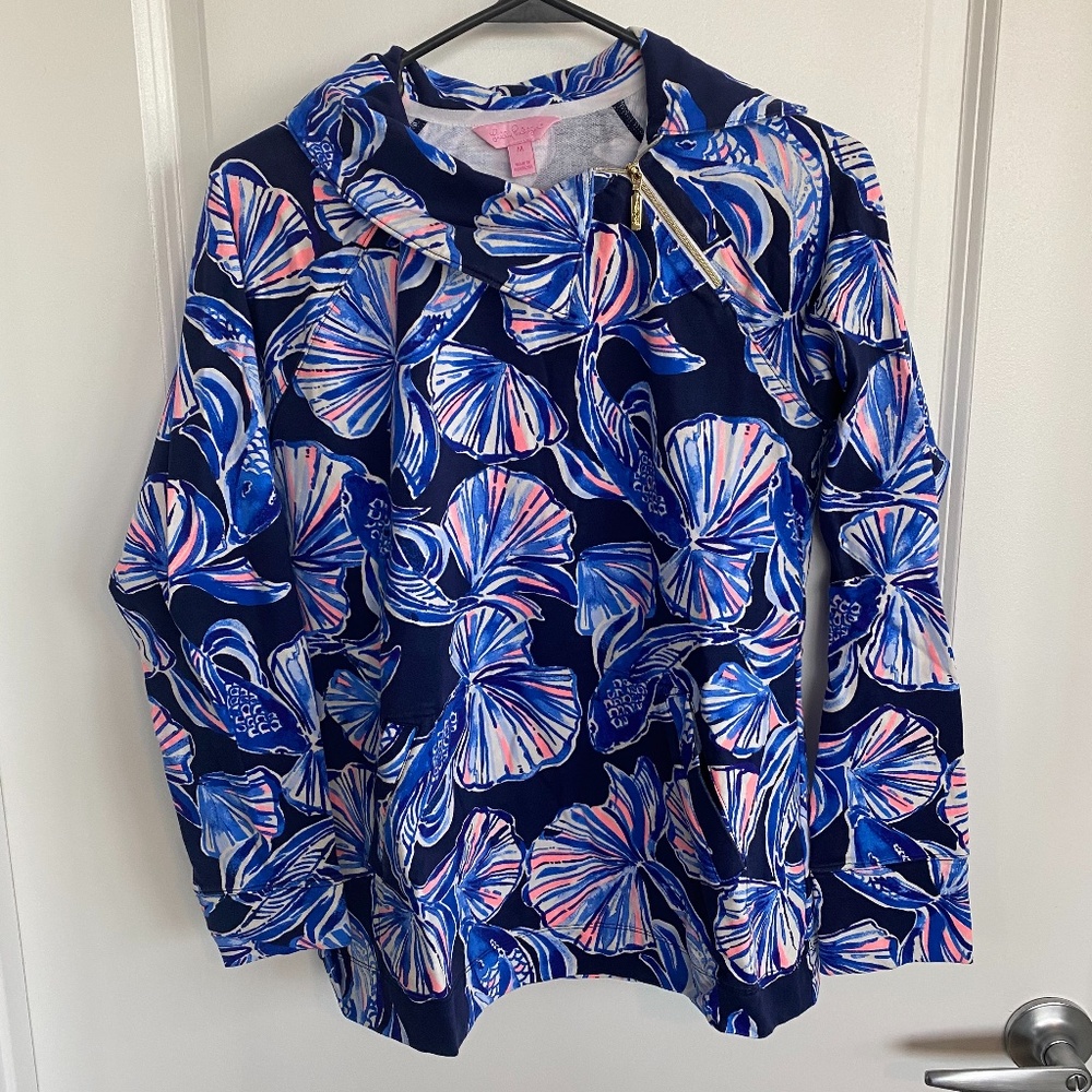 Lilly Pulitzer long-sleeve, blue/pink top, size M!